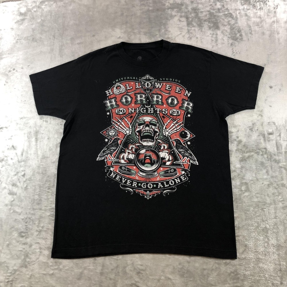 Universal Studios Shirt Mens Large Black Halloween Horror Nights Graphic Tee